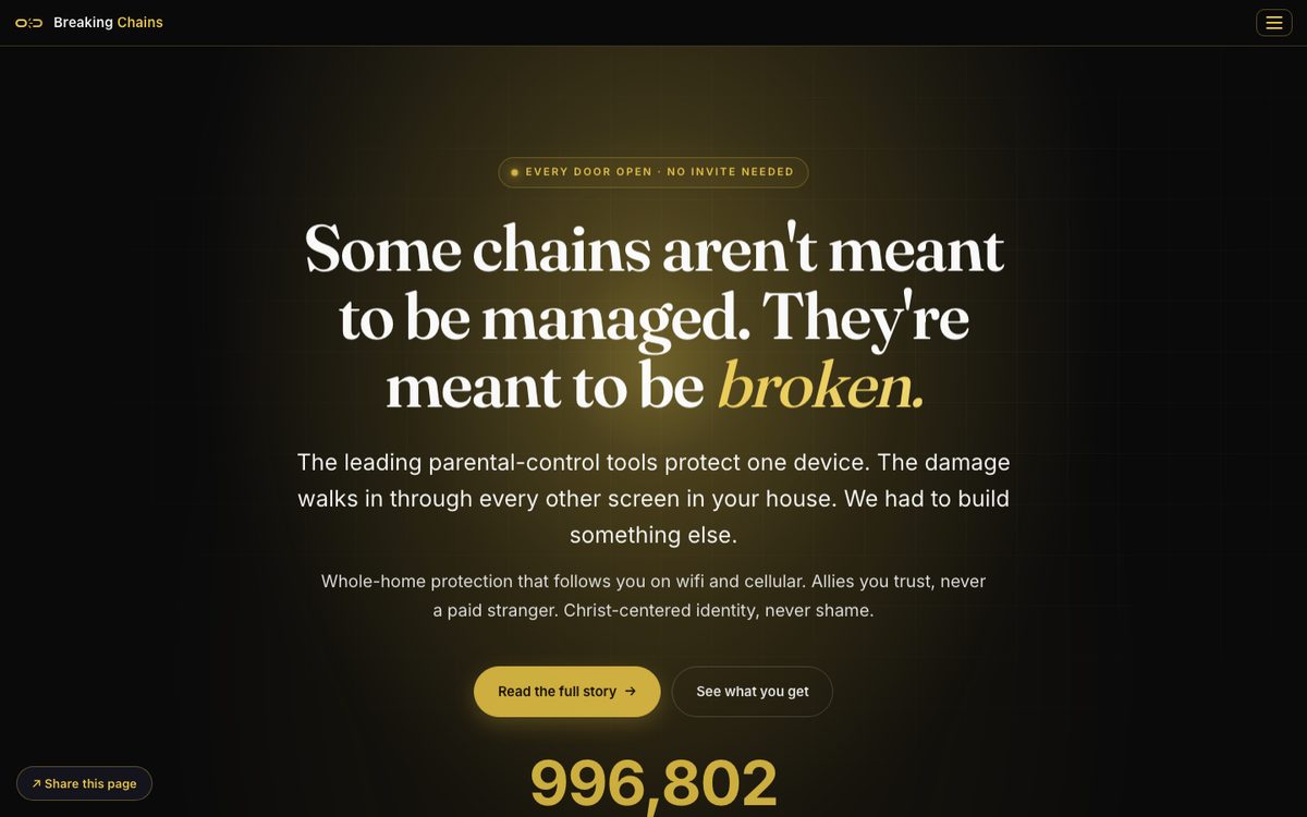 Breaking Chains homepage