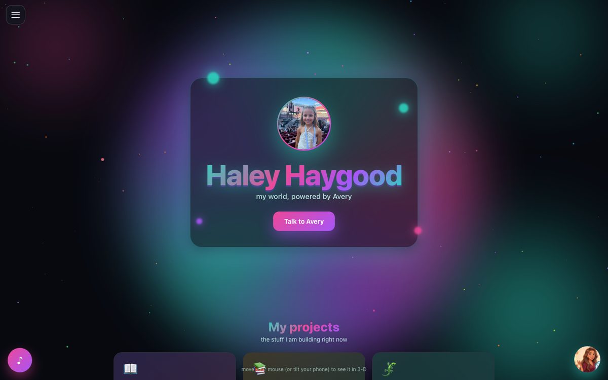Haley Haygood's personal site homepage