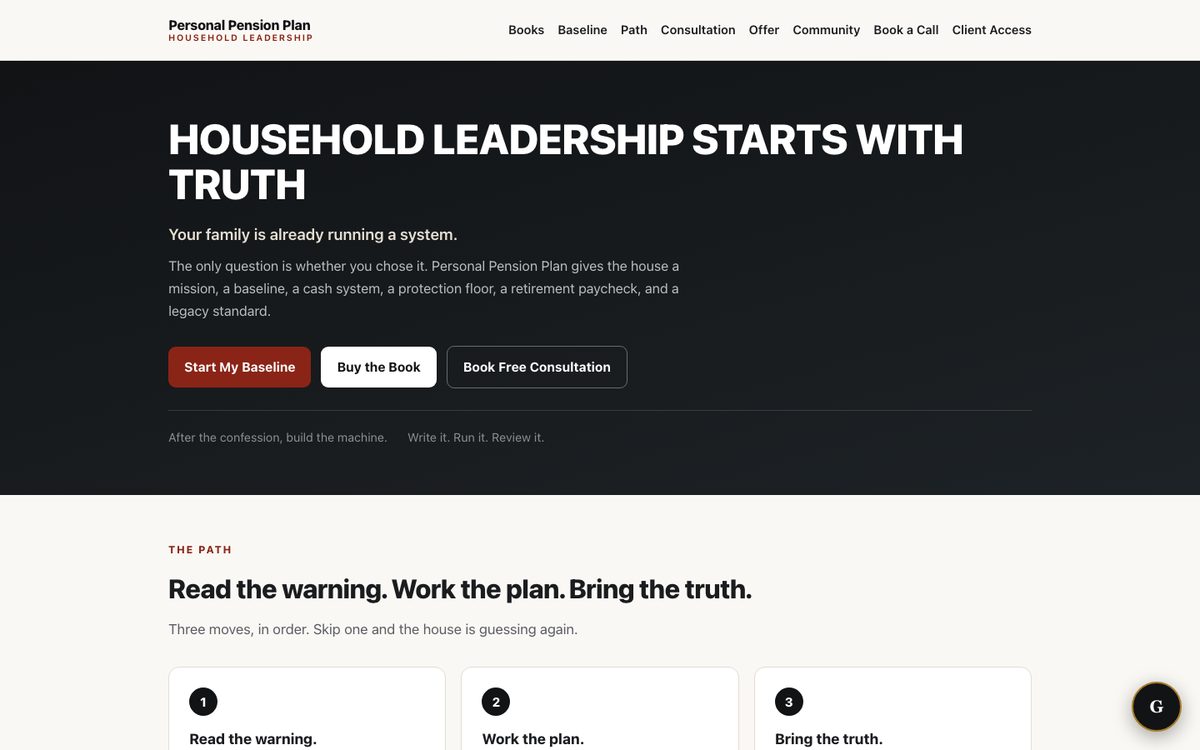 Personal Pension Plan homepage